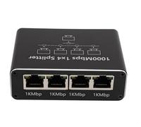 Jiawu Ethernet Splitter 1 to 4 1000Mbps High Speed Internet Splitter LAN Network Aluminum Alloy USB C Powered for Cat6 Cat7 Cat8 Cables