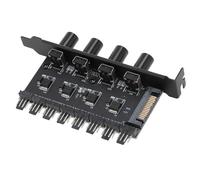 Jiawu Fan Speed Controller, 8 Channels 4 Knob Noise Reduction and Precise Control Fan Hub, Powered with PCI Slot Installation for PC CPU Case HDD VGA Cooling