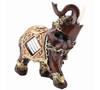Jiawu Feng Shui Statue of Elephants Sculpture, a Symbol of Wealth with Exquisite Performance, Non -slip Bottom, Bring Happiness and a Fortune to the Interior the House, Vivid Form (Medium wood grain)