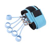 Jiawu Finger Exerciser, Adjustable Wrist Strap Hand Grip Strengthener Silicone Tips, Finger Strength Trainer with 5 Spare Cuffs for Rock Climbing Tennis Guitar Piano Drummer (40lb)