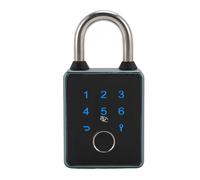 Jiawu Fingerprint Padlock, Smart Padlock with Digital Keypad Code, Biometric Metal Keyless Thumbprint Lock, Water Resist, Suitable for Gym, Sports, Bike, School, Locker and Storage