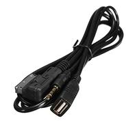 Jiawu For A6L A8L Q7 A4L A5 Q5 AMI MMI Interface USB AUX Cable, 9.2ft Music Audio Adapter with Power Charging Port, Car MP3 Auxiliary Cord For Smartphones