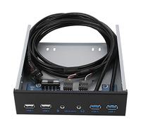 Jiawu Front Panel, USB 3.0 and USB 2.0 Ports with HD Extension for PC Chassis, Aluminum Alloy Drive Bay Adapter with Cables and Screws for Desktop Computer Case Upgrade