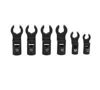 Jiawu Fuel Line Wrench Set with Flexible Head, Easy to Use, 6-Point Socket Opening for Tight Areas, 6 Crow's Foot Wrenches in Storage Box