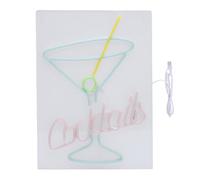 Jiawu Glass Cocktail Shield Led Art in the Home BAR Creative Neon Light for Bars and Living Living Room Pink Green Light Decoration