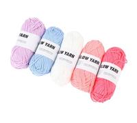 Jiawu Glow in the Dark Yarn, 5 Rolls Luminous Soft Crochet Yarn, Arts Crafts Knitting with Super Soft Polyester for DIY Arts Crafts and Knitting Beginners