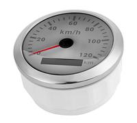 Jiawu GPS Speedometer, 85mm 120KM/H Speedometer, Marine Odometer with Multi Function Display for Boat Yacht Outboard Car Motorcycle Engineering Machinery (White Dial)