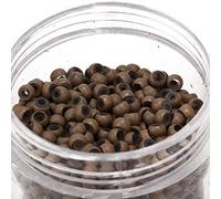 Jiawu Hair Extension Silicone Micro Links Rings 1000pcs 3mm X 2mm Beads for Hair Extensions, Durable Extension Tool for All Types, No Damage Easy to Use (light brown light brown)