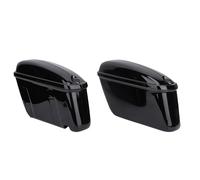 Jiawu Hard Motorcycle Saddle Bags for Cruiser, 22L Motorbike Saddlebags with Lock, Universal Motorcycle Side Storage Carrier, Trunk Luggage Bag Replacement, Black