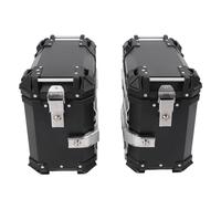 Jiawu Heavy Duty Motorcycle Side Storage Box, Impact Resistant 38 Liter Aluminum Side Case with Storage Case for Riders on The Move (Black)