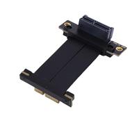 Jiawu High Speed PCIE 4.0 X1 Riser Cable with EMI Protection for Stable Signal Integrity, Versatile Card Support for AI Applications, Black ABS, 90° Male to Female (5cm)