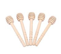 Jiawu Honey Dripper, Grooved Multi-Layer Design for Extended Drip Wood Honey Dripper, Drizzler with 24 Pcs Natural Wood Set for Drizzling Maple Syrup on Bread Biscuits Tea (10cm)