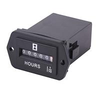 Jiawu Hour Meter, 6 80V Mechanical Engine Hour Meter, Mechanical with 2 Terminal for Gasoline Engine Generator Motor Boat Engineering Machinery Construction Vehicles (HM002)