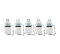 Jiawu Hydraulic Testing Adapter, 5 Pcs High Pressure Resistance Temperature Resistance Minus 40 to Plus 100 Degrees Thread Test Coupling Connector with Reliable Sealing No Oil Leakage (M10*1.25)
