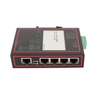 Jiawu Industrial 5 Port Ethernet Switch for Industrial Networks | DIN Rail Mountable, 10/100Mbps Auto Negotiation, Harsh Environment Durability, Dual Power Input