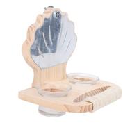 Jiawu Interactive Feeding Bowl, Solid Wood Mirror, Suitable for Various Birds