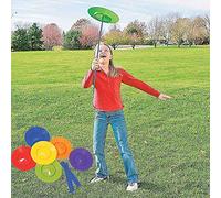 Jiawu Juggling Set, 6PCS Plastic Plates 12PCS Sticks Beginner Friendly Circus Props with Vibrant Color Plates for Kids and Adults (Colorful)