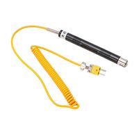 Jiawu K Type Thermocouple Probe, Handheld Surface Temperature Sensor Rapid Thermal Response <5 Seconds Light Weight, Straight Shank Thermocouple Probe with Mesh Temperature Measuring