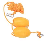 Jiawu Kayak Buoy Floating Ball with Stainless Steel Hook - Leash Rope for Fishing Drift System, Lightweight & Compact, 8.5m/27.89ft Nylon Cord with EVA Foam (Double ball yellow rope set)