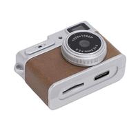 Jiawu Keychain Camera, 1080P FHD Mini Retro Digital Camera Portable Video Recorder with 32GB Card OTG Adapter for Travel Study Recording (Brown)