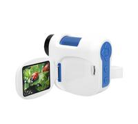 Jiawu Kids Handheld Microscope High Definition 100-1600X Magnification for Observation Foldable Color Screen Portable Design (Blue White)