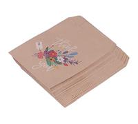 Jiawu Kraft Paper Gift Bags 2 Pack Cartoon Pattern Multipurpose Small Brown Paper Bags Wedding Baby Shower Holiday Gifts Baked Cookies Candy Snacks (Bouquet style)