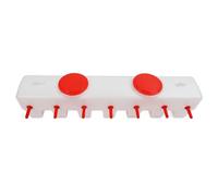 Jiawu Lamb Teat Feeder 14 Teat Calf Feeder for Sheep Goat Piglet 9L PP Silicone Dual Opening with 2 Hanging Holes and Bottom Straw Design for Efficient Milk Feeding
