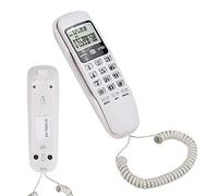 Jiawu Landline Phone, Dual Caller ID System LCD Time Date Display 38 Call Memory Caller ID Telephone, Mini Wall Telephone with Callback Feature for Home Office