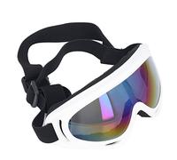Jiawu Large Dog Goggles Glasses UV Protection Windproof Pet Sunglasses for Stylish Walking, Swimming, PC + PVC Material (3004 white frame color film)