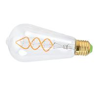 Jiawu LED Bulb, 4W Dimmable Vintage Filament Light, ST64 E27 Glass Lamp with Spiral Design for Chandelier, Table, Wall, Home, Hotel, Coffee Shop Indoor Lighting Fixtures Decoration (Transparent)