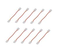 Jiawu LED Strip Light Connector Kit, Solderless 3Pin 10mm Quick Connection for COB Light Strip, PC Material Adapter with Strong Compatibility for Home Office Warehouse Kitchen Factory
