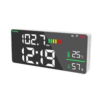 Jiawu LED Wall Mount Sound Level Meter 11 Inch Large Display for Home Studio Factory Noise Temperature Humidity Detector for Studios Offices