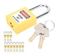 Jiawu Lockout Lock, 38mm Engineering Nylon Safety Padlock Tagout Lock with Writable Label for Gas Power Plant Industrial Use (Yellow)