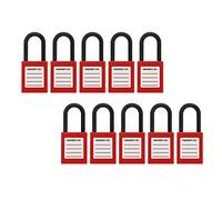 Jiawu Lockout Tagout Lock, 10 Pcs 38mm Height 6mm Diameter Nylon Beam Insulate Safety Padlock Set, Lockout Tagout Kit with 20 Copper Keys Anti UV Rust for Industrial Electric