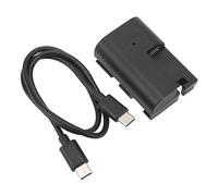 Jiawu LP E6 Full Decoded Dummy Battery DC Coupler with Type C Input for 5D Mark IV, 5D Mark III, 6D, 7D, 80D, 90D, R5, R6, R7 Cameras, Fast Charging 8.4V 24W