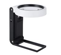 Jiawu Magnifying Glass, 6X 25X Magnification Foldable Handheld Multifunctional Magnifier LED Magnifying Glass with LED and UV Lights for Home Electronics Repair