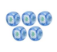 Jiawu Mahjong Dice, South West North Wind Direction Dice Set, Sphere Position for Mahjong Games with 5 Pieces for Casino Board Games and Casual Drinking (Transparent Blue)