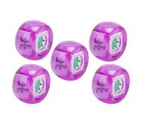 Jiawu Mahjong Dice, South West North Wind Direction Dice Set, Sphere Position for Mahjong Games with 5 Pieces for Casino Board Games and Casual Drinking (Transparent Purple)