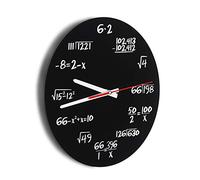 Jiawu Mathematical Wall Clock, Brain Exercise Challenge 30 Cm Acrylic Wall Clock, Decoration with Equations Replace Numbers for Classroom Office Home
