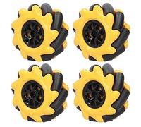 Jiawu Mecanum Wheel, 60mm Omni Directional Wheel, Robot with Rubber Coated for Smooth Running Better Gripping Ability Left Right Translation 45 Degree Movement Compatible (two pairs)