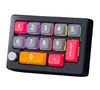 Jiawu Mechanical Number Pad, Hot Swappable Numpad, USB Wired Numeric Keypad, RGB Backlit 12 Keys Programmable Macro Keypad for Laptop PC Compact Keyboards (Black)
