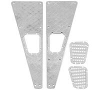 Jiawu Metal Skid Plate Sides, Lightweight Alloy Chassis Armor Guard, RC Car Side Protection Plates with Mesh Screens for 1/10 Scale Crawler Upgrade Parts Accessory