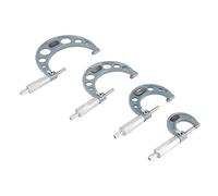 Jiawu Micrometer, 4Pcs 0-4in Imperial Outside Diameter Measurement Tool with Carbide Surface and Force Limiter, for Precision Engineering and Manufacturing