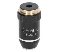 Jiawu Microscope Objective Lens Replacement 100X High Power Lens 20.2mm Interface, Spring-Loaded for Slide Protection, Coated Brass Microscope Accessories for Biological