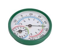 Jiawu Mini Indoor Thermometer Hygrometer, No Battery Required Analog Gauge, Compact Aluminum Case Temperature Humidity Meter with Easy Read Dial for Home Office Greenhouse Warehouse (TH103B Green