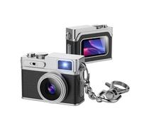 Jiawu Mini Keychain Camera, 1080P FHD Mini Retro Digital Camera, Compact Portable Tiny Cameras, Vintage Pocket Video Recorder with 32GB Card, OTG Adapters for Travel Study (Black)