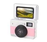 Jiawu Mini Keychain Camera, 4K 68MP Pockets Size Digital Camera, Digicam with 1.47in Flip Screen, 16X Digital Zoom Video Recorder with Long Battery Life for Travel, Party and Vlog (Pink)