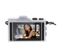 Jiawu Mini Keychain Digital Camera, 4K 48MP Vintage Compact, Portable Micro Camera with 1.47 Inch LCD Screen Built in Flash Light Anti Shake for Travel and Everyday Use (Black)