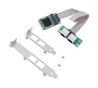 Jiawu Mini PCIe Gigabit Ethernet Adapter, Dual RJ45 Ports 10 100 1000Mbps I350 Controller, Industrial Grade Ethernet Adapter with Low Profile Bracket for Industrial PCs Single Board