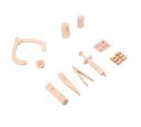 Jiawu Mini Wooden Doctor Toy Set for Children, Safe Playset Made of Beech Wood for Developing Social Skills, Children's Playset